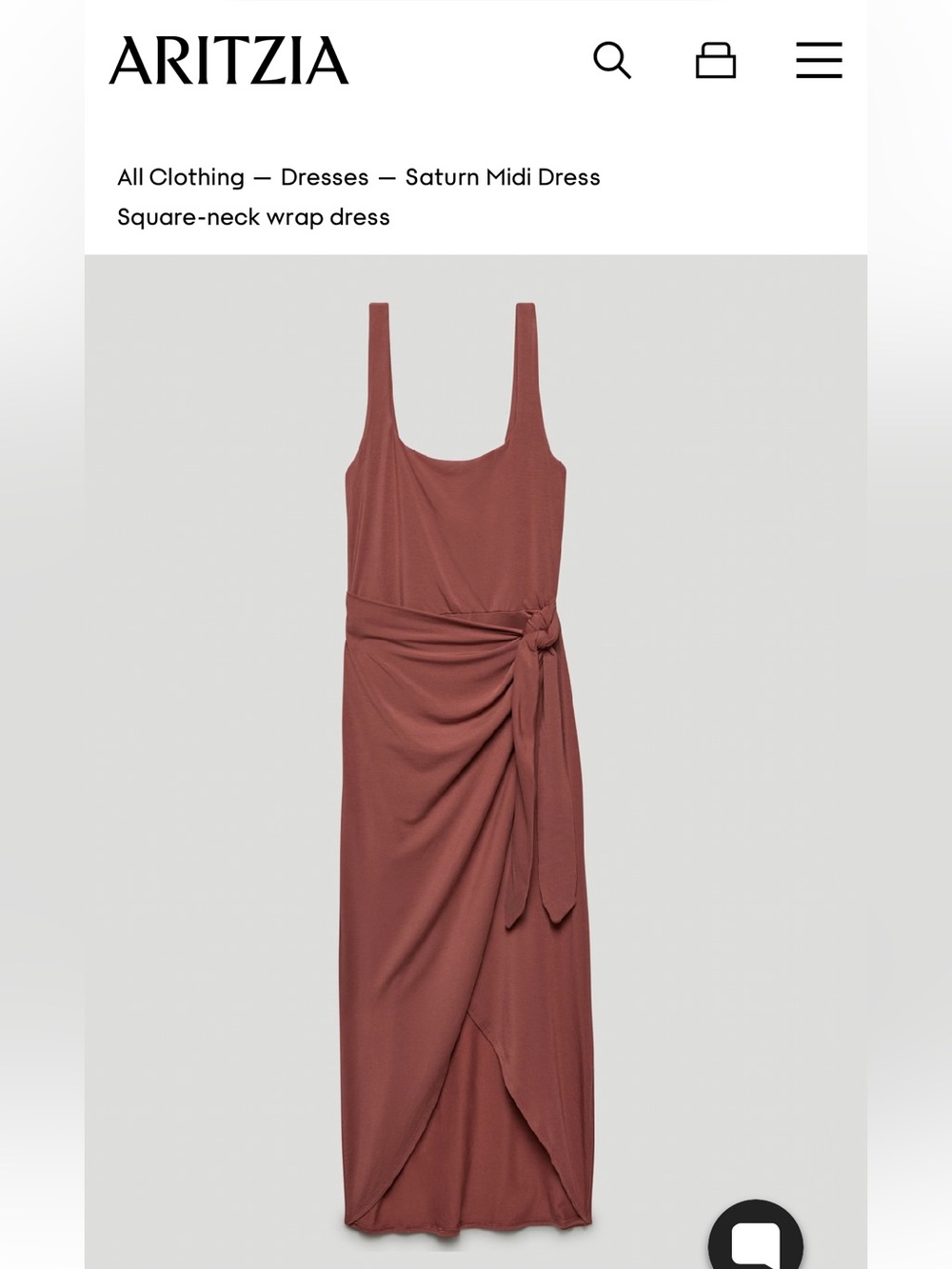 Wilfred Black Square-Neck Wrap Midi Dress with Knot - Picture 1 of 5